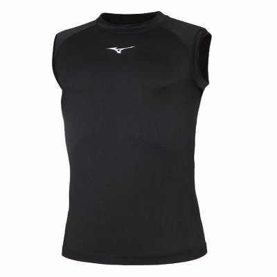 Camiseta sin Manga Mizuno Uni Core Ns Under Hombre - Negros / Blancos - Chile M476QYVEJG